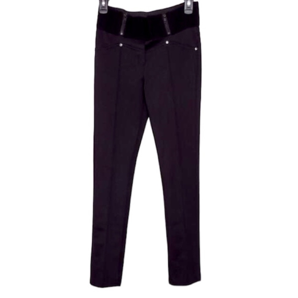 🌞 Esti Couture black dress slack seam up front stretch leggings women jr size M